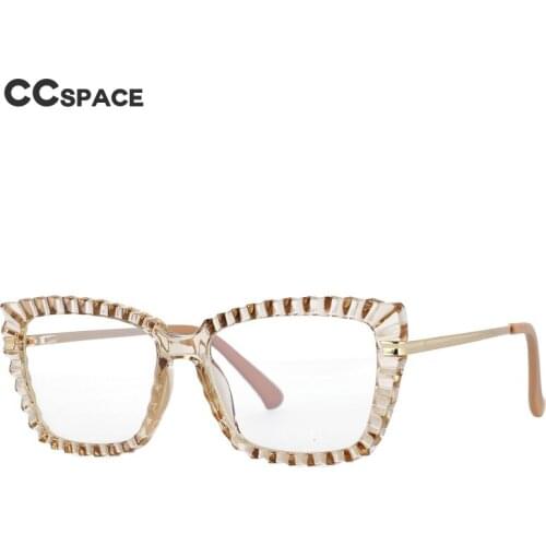 53014 Cat Eye Women Anti Blue Light Optical Glasses TR90 Metal Frames Crystal Cutting Spring Leg Fashion Computer Eyeglasses