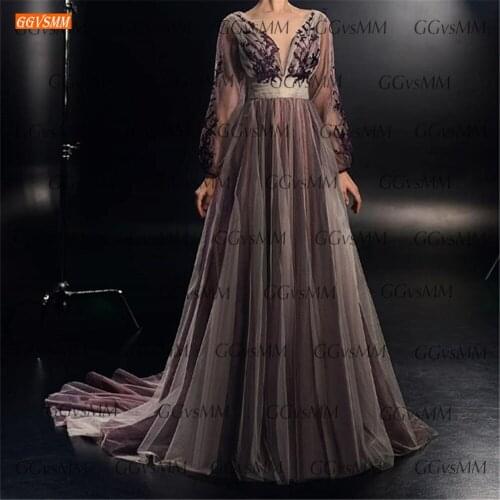 Charming Prom Dresses 2021 V Neck vestidos de graduación Custom Made robe de bal femme longue Long Sleeves Women Party Gowns New