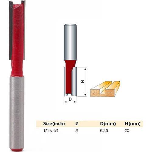 1/4" Shank 1/4" Blade Woodworking Double Flutes Straight Router Bit Cutter New 2017