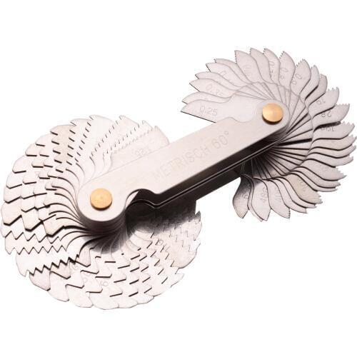 1pc 58 Blades Thread Gauge Metric &Whitworth 55/60 Degree Thread Screw Pitch Gauge Measuring Tool