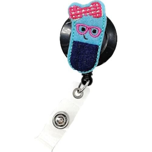 10pcs/lot Free Shipping Retractable Felt Cute Bandage Badge Reel Nurse Peds RN ID Name Badge Holder