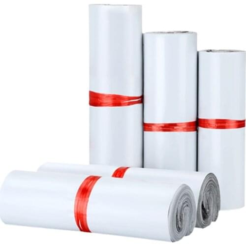 100Pcs/set White Courier Bag Self Adhesive Seal Packing Pouch Waterproof Durable Express Envelope Mail Bag Storage Bags 17*30cm