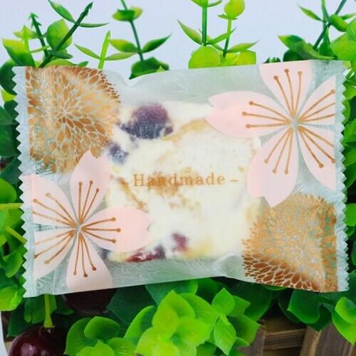 100pcs/lot Golden Chrysanthemum Frosted Handmade Snack Food Packaging Blossom Flower Baptism Sugar Packaging Cookie Goodie Bags