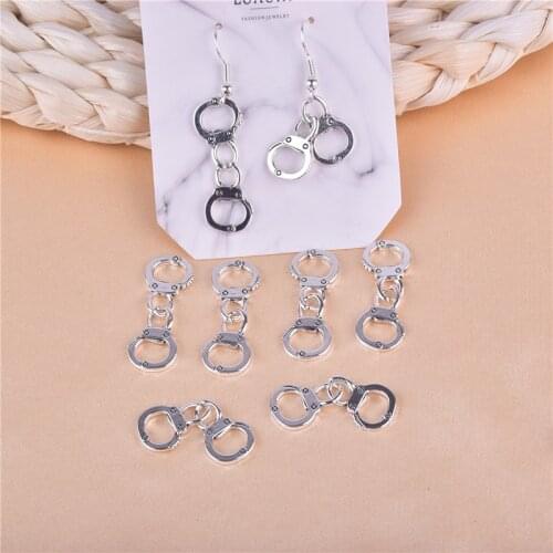 20pcs/pack Handcuffs Metal Charms Earring Bracelet DIY Jewelry Making