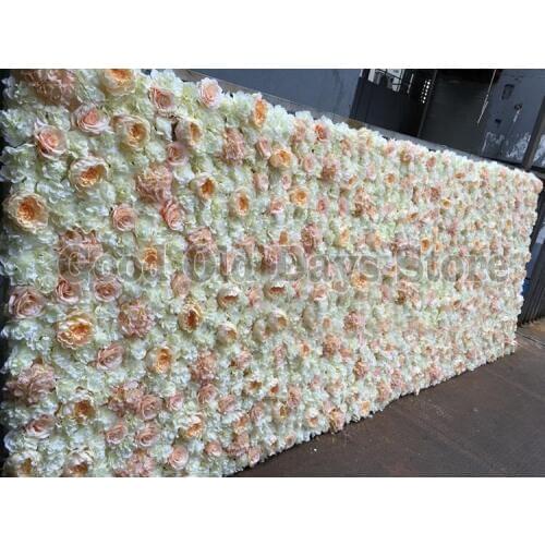 3.2M x 2.4M Peony with Dalia Champagne wedding flower wall flower backdrop with Aluminum pipe frame Wedding decoration
