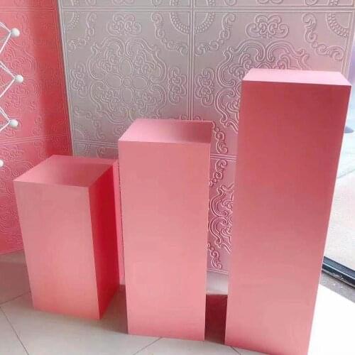3pcs/set)Customized white Acrylic Wedding Cylinder Square Events Weddings Plinth Stands for Exhibitions senyu1947