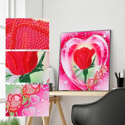 5D DIY Diamond Painting Special Shaped Diamond Love Flowers Combination Adult Diamond Embroidery Home Decoration Crafts Gift