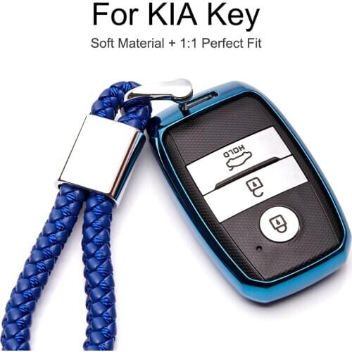 TPU Car Accessories Key Cover Case for Kia Stinger Picanto Rio 3 4 5 Cerato Sportage 3 4 Ceed Sorento Xm Soul K5 Keychain Ring