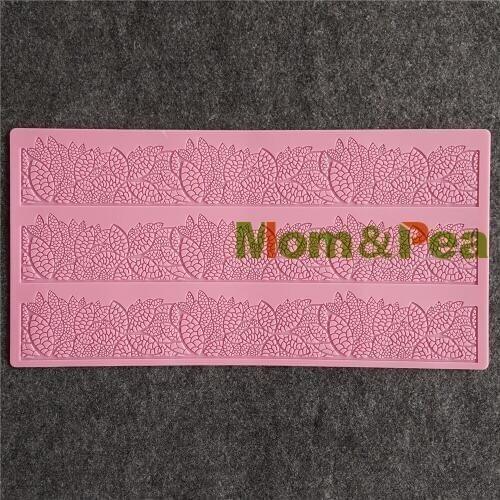 Mom&Pea GX197 Free Shipping Lace Mold Cake Decoration Fondant Cake 3D Mold Food Grade Silicone Mould