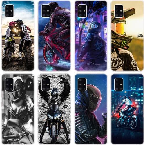 Moto Cross Motorcycle Sports Soft Case for Samsung Galaxy A12 A02 A03S A21S A22 A32 A52 A72 A82 S21 Plus FE Ultra M02S M12 Cover