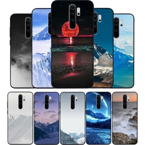 Snowy Mountain Clouds Sea black Phone Case For Xiaomi Redmi note 9 8 7 6 5 4 Pro S for redmi 4A 4X 5 Plus 5A 7A Cover