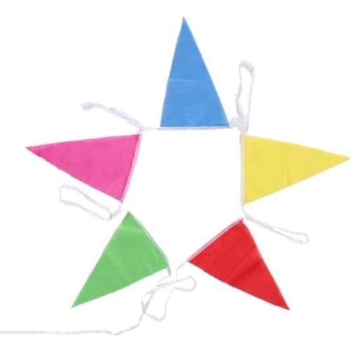 Colorful 80m Triangle Flag Pennant Bunting String Banner Garland Festival Party Holiday Decor 449C