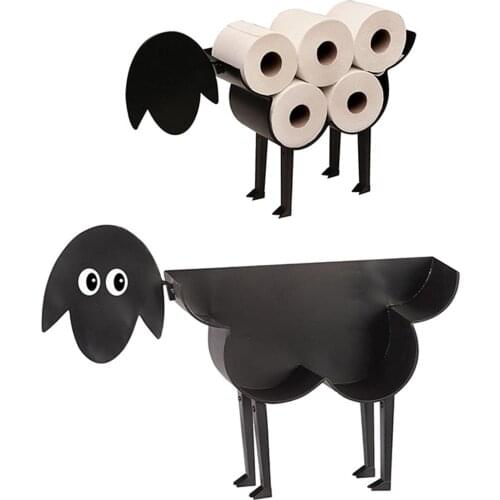 Sheep Decorative Toilet Paper Holder - Free-Standing Bathroom Tissue Storage Toilet Roll Holder Paper Bathroom Iron Storage