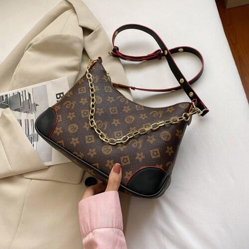 Designer classic fashion printed pattern lady handbag, fashionable PU leather underarm shoulder bag, cross-body bag, daily trave