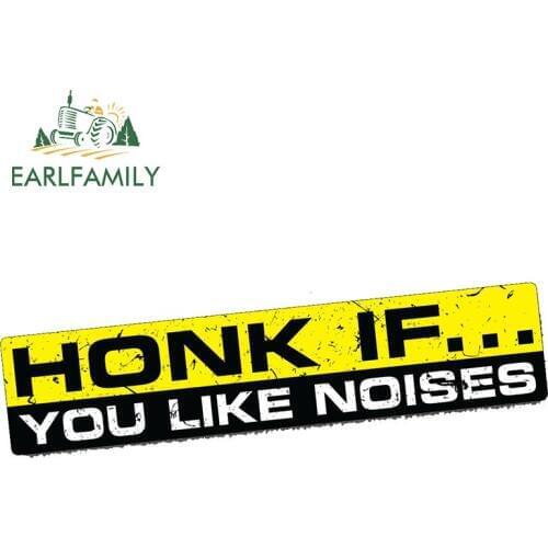 EARLFAMILY 15cm x 3cm Car Stickers HONK FOR NOISE Sticker CAR FUNNY Decal Exhaust Chopper Waterproof Car Styling Accessories