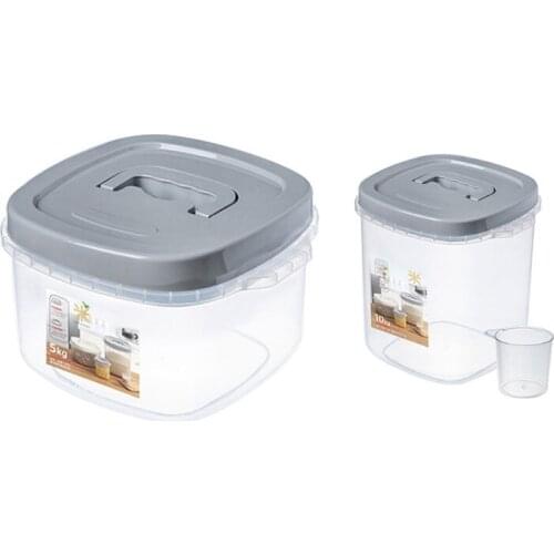 896A Sealed Flour Storage Tank 1.2L/5KG Food Storage Container Airtight Rice Container Bin with Measuring Cup Cereal Container
