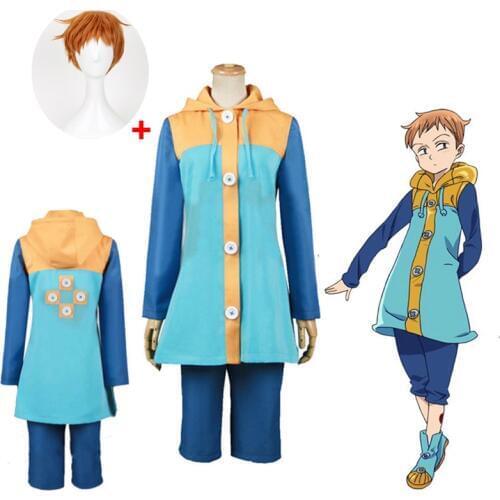 Grizzly is a sin of laziness harlequin king the seven deadly sins nanatsu no taizai cosplay costume Full Set and Wig