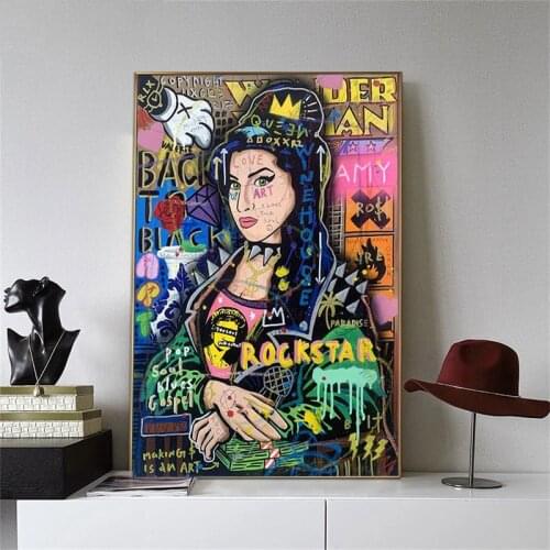 Disney Graffiti Art Funny Mickey Mouse Canvas Painting Street Posters and Prints Wall Art Picture for Living Room Home Decor