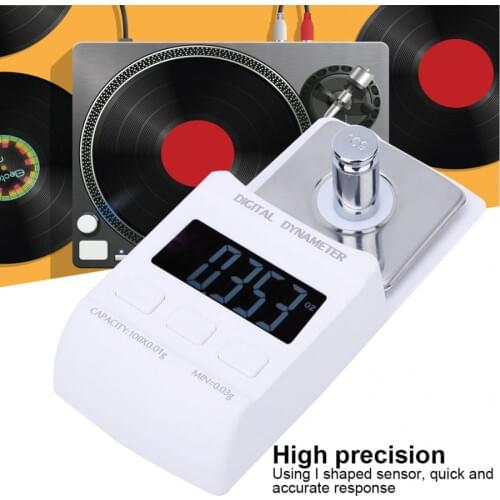 Stylus Force Gauge 100g/0.01g Portable Turntable Digital LCD Display Stylus Force Scale Needles Pressure Gauge