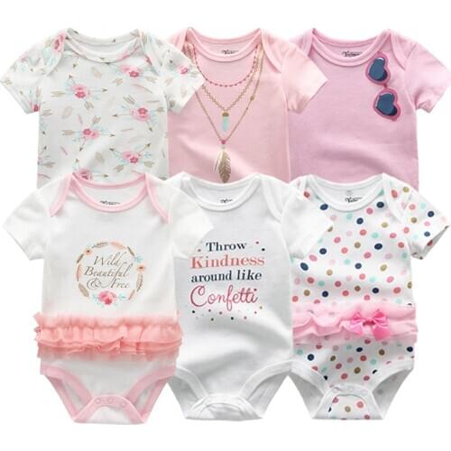 Newborn 6PCS/LOT Baby Rompers Short Sleeve Girls Boy Clothing Cotton Winter clothes overalls Jumpsuits Roupas de bebe Custome