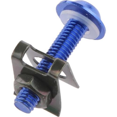Pack of 10 Motorcycle Accessories Universal CNC Aluminium Fairing Bolt Screw 6mm Blue