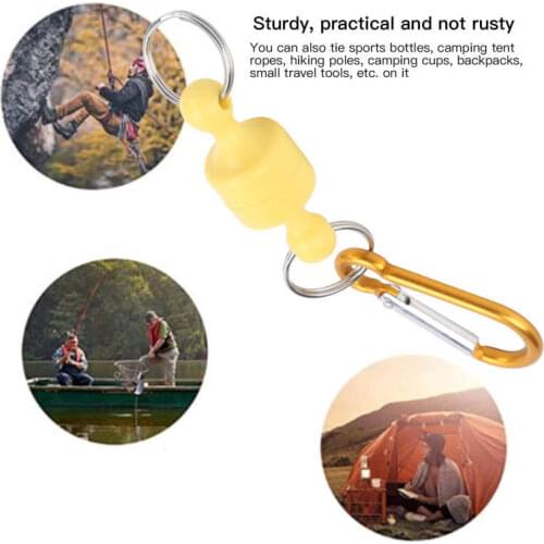Strong Magnetic Release Holder Carabiner Aluminium Net Release Clip Keychain For Outdoors Magnetic Carabiner For Fishing