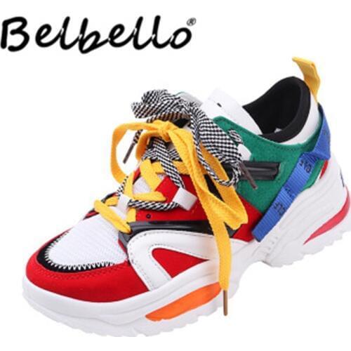 Belbello Ins super fire shoes children winter spring sports shoes women original house casual father shoes women 1902