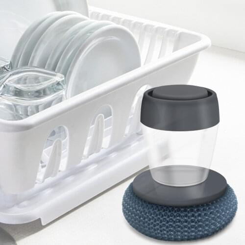 Kitchen Soap Dispensing Palm Brush Dish Pot Pan Sink Cleaninng Brush Tools Kitchen Home Gadgets Dishwashing Pot Brushes