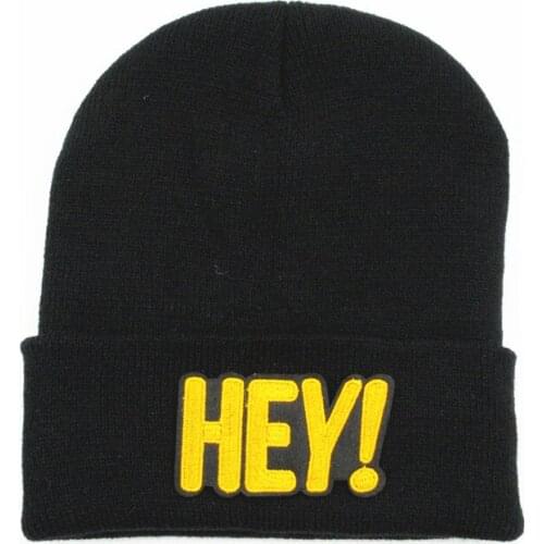 LDSLYJR hey letter embroidery Thicken knitted hat winter warm hat Skullies cap beanie hat for men and women 235