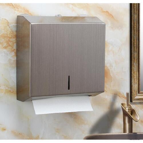Fashion stainless steel bathroom paper box drill or non-drill choosing brushed gold bathroom accessories