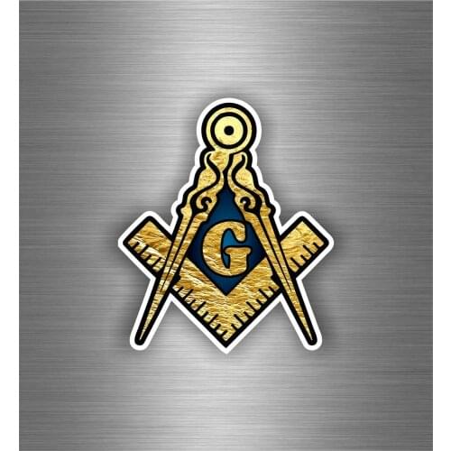 Sticker Car Moto Biker Decal Bumper Flag Masonic Freemason Emblem Illuminati Stickers for Laptops, Office Supplies, Motorcycles