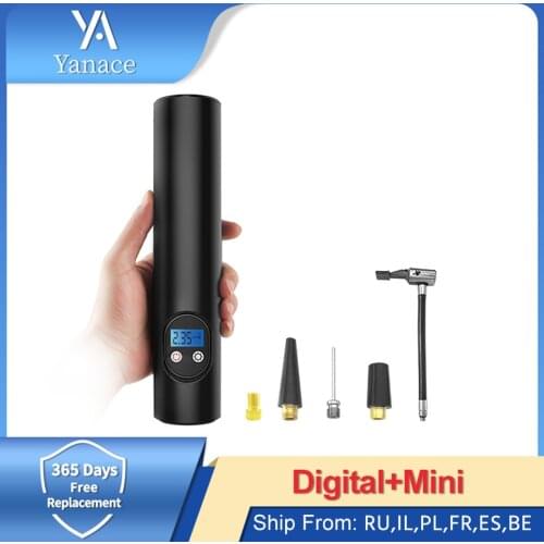 E-ACE 150PSI Car Tyre Inflator LED Lighting Tire Inflatable Pump Portable Air Compressor for Cars Wheels Bicycle Tires Electric