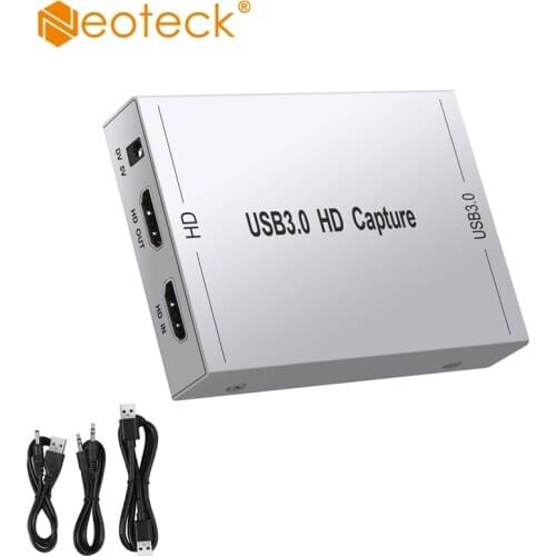 Neoteck USB 3.0 HDMI Game Capture 1080P HDMI to USB3.0 With Microphone Input and Audio Support Full HD 1080P 60HZ for PS3 PS4