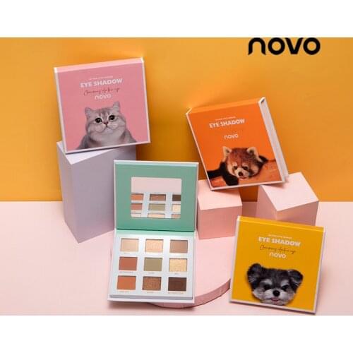 NOVO 9 Color Eye Shadow Palette Eye Glitter Pink Pearlescent Waterproof Earth Color Matte Sombras De Ojos Mate Beauty Maquiagem