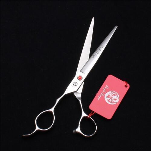 Left Hand 7" 19.5cm Purple Dragon JP Stainless Red Stone Barber Cutting Scissors Normal Shears Professional Hair Scissors Z8000