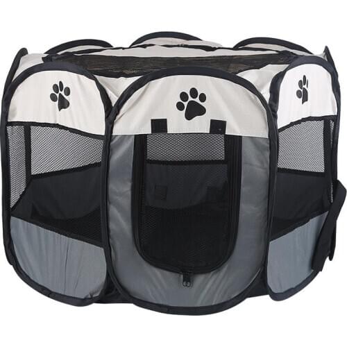 Portable Folding Pet tent Dog House Cage Dog Cat Tent Playpen Puppy Kennel Easy Operation Octagon Fence