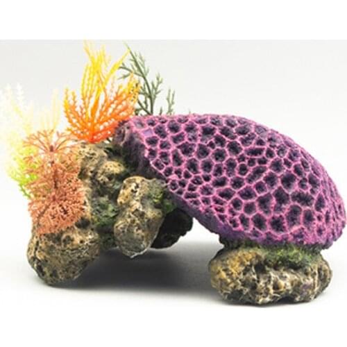Resin Artificial Coral Hole Cave for Aquarium Fish Tank Turtle Tortoise Ornament Decor