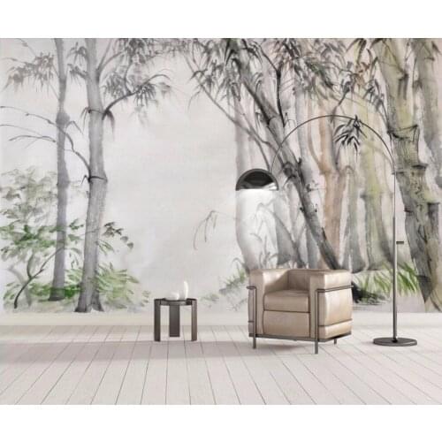 CJSIR Custom Wallpaper Chinese Hand-painted Fresh Bamboo Bamboo Leaf TV Background Wall Living Room Bedroom 3d Wallpaper Decor