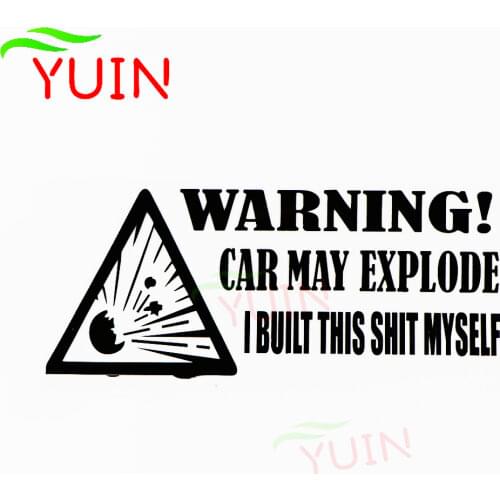 Warning That The Car May Explode, Car Decals, Body Decoration, PVC Waterproof Sunscreen Stickers, Black/white/red/laser/silver