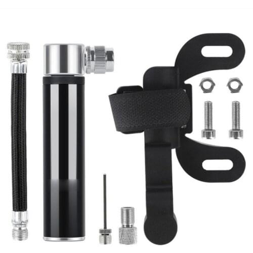 Manual mini portable bicycle aluminum alloy pump, basketball football inflator