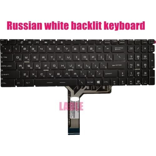 Russian White Backlit keyboard for MSI PE60 6RD/PE60 6RE/PE60 7RD/PE60M 6RD/PE60M 6RE(MS-16J9)