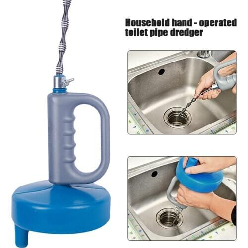 Hand Operated Bathroom Toilet Pipe Dredger Kitchen Sewer Blockage Hand Pipe Dredger Drains Dredge Drill-Powered Extendable 3/5M
