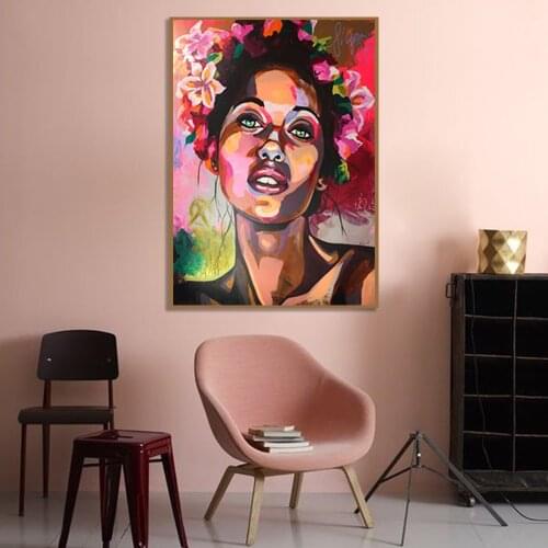 Nordic Abstract Graffiti Art Wall Paintings Print On Canvas Fashion Sexy Figure Poster Living Room Girl Abstract Oil Printing