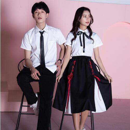 Graduation Season School Style Class Uniform Summer Suit Korean Junior High School Student Girl Female Boy Uniforms Set H2449