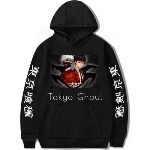 Japanese anime Tokyo Ghoul Hoodies Ken Kaneki Pullover Oversized Printed Harajuku Unisex Fashion Streetwear Sweatshirt Clothes