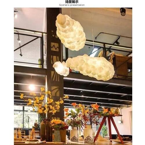 Iron net cloud chandelier post modern starry lamp creative bedroom lamp restaurant bar table lamp cafe decoration lamps LED