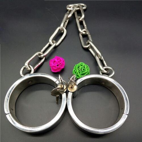 Round Lock Stainless Steel Leg Irons Ankle Cuffs Couples Sex Toys For Men Women BDSM Bondage Adult Game Slave Restraints Torture