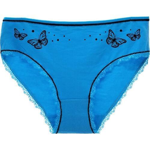 Print Panties Women Sexy Cotton Briefs High Waist Underwear for Girls Plus Size Lace Panties 2xl 3xl 4xl 4pcs/lot