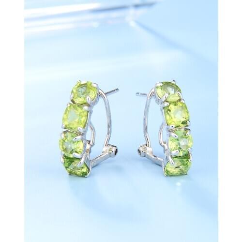 GEMS BALLET Natural Peridot Black Garnet Mystic Topaz Womens Hoop Earrings 925 Sterling Silver Gemstone Earrings Fine Jewelry