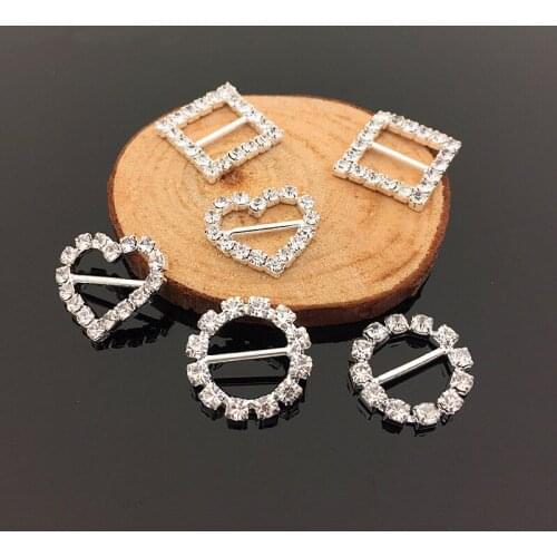10Pcs/Set DIY Alloy Jewelry Accessories Round Diamond Buckle Handmade Headwear Material